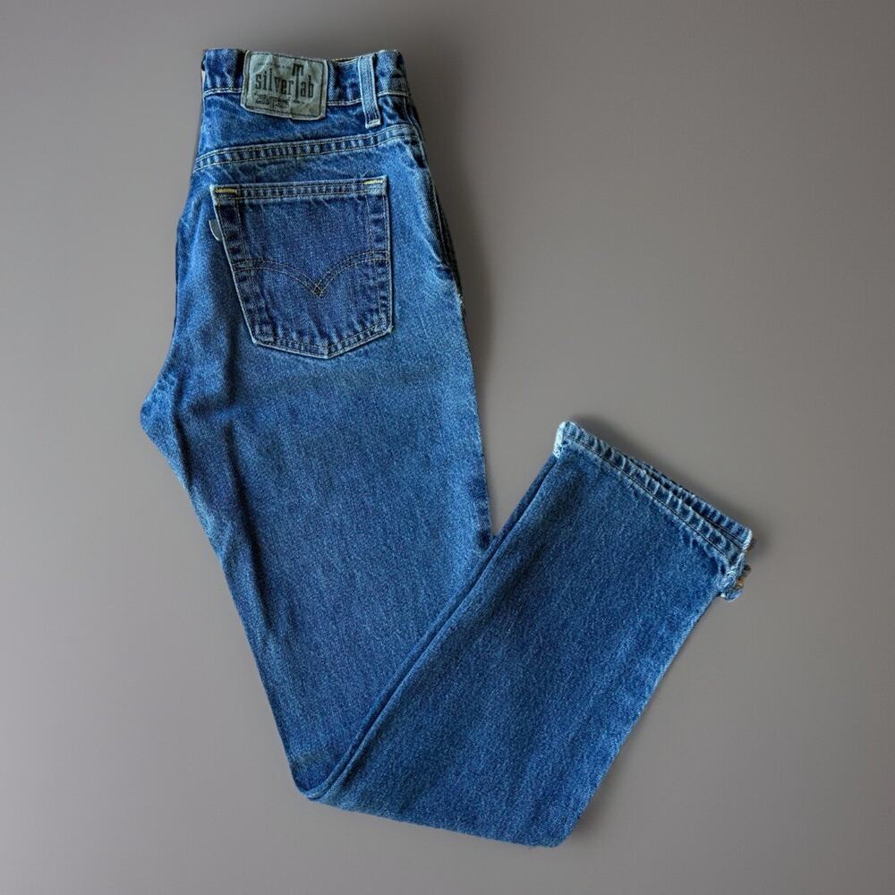 Vintage Levis Silver Tab Jeans 28 Blue Medium Wash 90s Lowcut Streetwear Skater